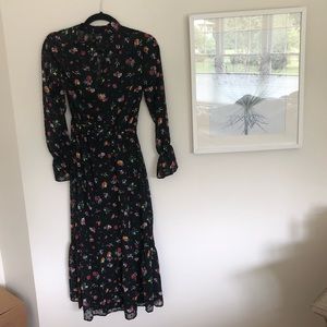Banana Republic Black Floral Dress